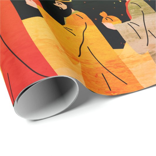 Nachtskript Three Wise Men Weihnachten Geschenkpapier (Rolleneckpunkt)
