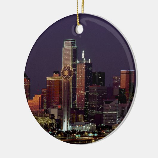 NachtSkyline Dallas, Texas Keramik Ornament (Links)