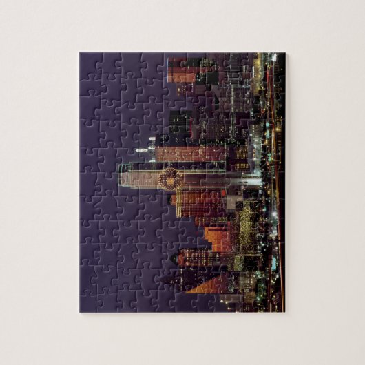 NachtSkyline Dallas, Texas Puzzle (Vertikal)