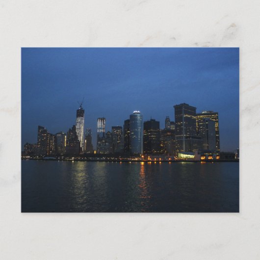 NachtSkyline New York City Manhattan Postkarte (Vorderseite)