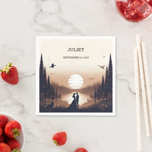 Nachtsonnenmoon Cloud Twilight Brautparty Serviette (Beispiel)