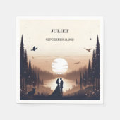 Nachtsonnenmoon Cloud Twilight Brautparty Serviette (Vorderseite)