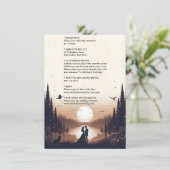 Nachtsonnenstars Moon Cloud Twilight Hochzeit Begleitkarte (Stehend Vorderseite)