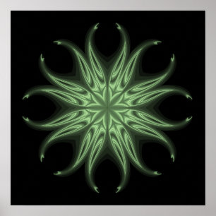 Nachtspaßvogel-Mandala Poster