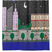 Nachtstadt Duschvorhang (Vorderseite)