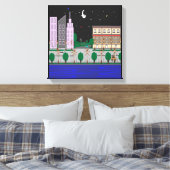 Nachtstadt Leinwanddruck (Insitu (Schlafzimmer))