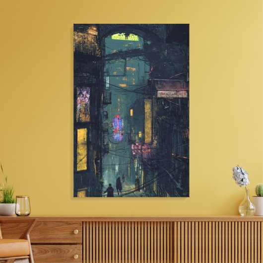 Nachtstadt Leinwanddruck (Insitu (Wohnzimmer))