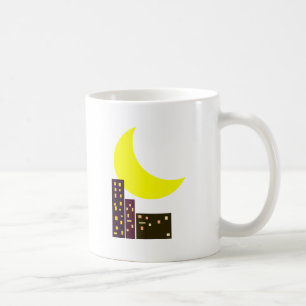 Nachtstadt-Mondkarte Kaffeetasse