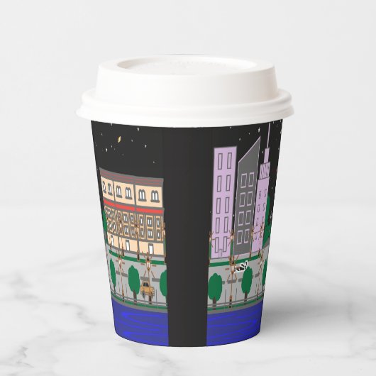 Nachtstadt Pappbecher (Links)
