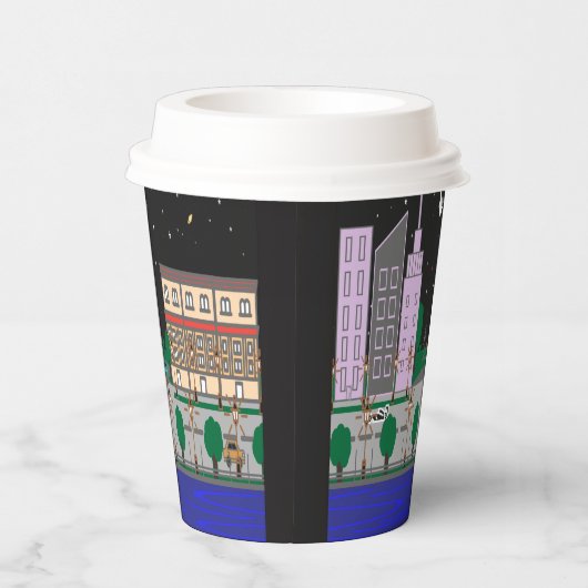 Nachtstadt Pappbecher (Rechts)