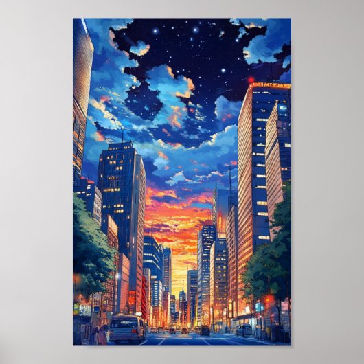 Nachtstadt Poster (Vorne)