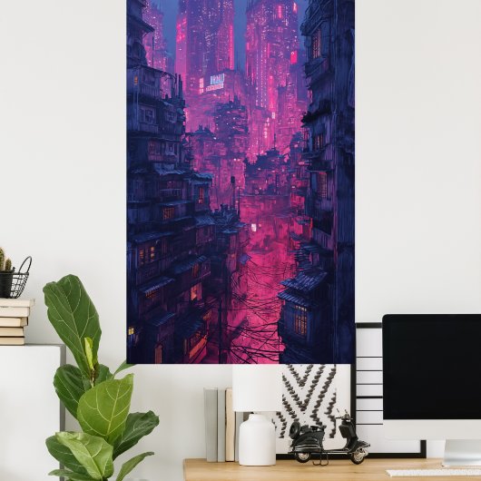 Nachtstadt Poster (Heimbüro)