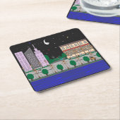 Nachtstadt Rechteckiger Pappuntersetzer (angewinkelt)