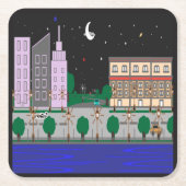 Nachtstadt Rechteckiger Pappuntersetzer (Vorderseite)