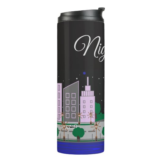 Nachtstadt Thermosbecher (Nach links gedreht)