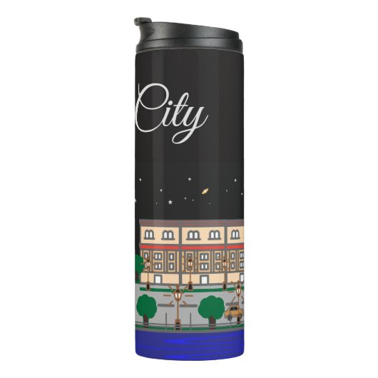 Nachtstadt Thermosbecher (Nach rechts gedreht)