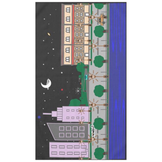 Nachtstadt Tischdecke (Vorderseite)