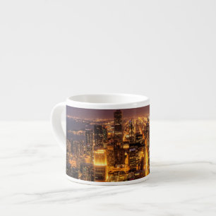 NachtStadtbild von Chicago Espressotasse