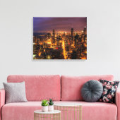 Nachtstadtbild von Chicago Leinwanddruck (Insitu (Wohnzimmer))