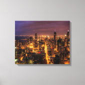 Nachtstadtbild von Chicago Leinwanddruck (Vorderseite)
