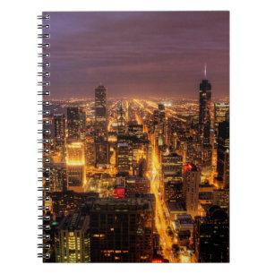 NachtStadtbild von Chicago Notizblock