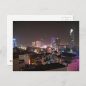 Nachtstadtbild von Ho Chi Minh City. Postkarte (Vorne/Hinten)
