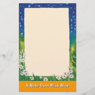 Nachtstars und Blume Stationierung Briefpapier