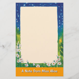 Nachtstars und Blume Stationierung Briefpapier