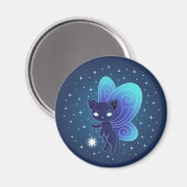 Nachtstern Fee Pixie Katze Magnet (Vorderseite/Rückseite)