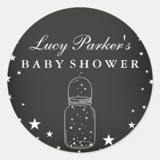 Nachtsterne - Halbleiter-Babyduschenaufkleber Runder Aufkleber