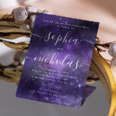 Nachtsterne. Lila Space-Script-Gruppe Einladung