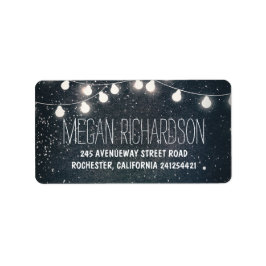 Nachtsterne und Lichter bei Hochzeiten Adressaufkleber