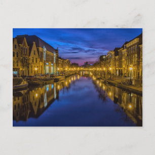 Nachtstraße in Holland Postkarte