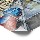 Nachtstraße von Prag, Aquarellbahn Fotodruck (Ecke)