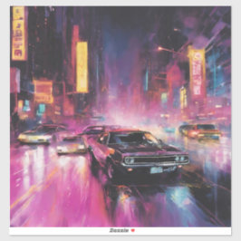 Nachtstraßenrennen in der pulsierenden Stadt Aufkleber