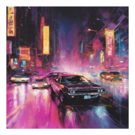 Nachtstraßenrennen in der pulsierenden Stadt Fotodruck