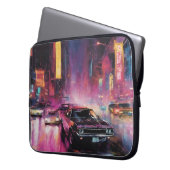Nachtstraßenrennen in der pulsierenden Stadt Laptopschutzhülle (Vorderseite Links)
