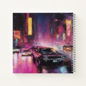 Nachtstraßenrennen in der pulsierenden Stadt Notizblock (Rückseite)