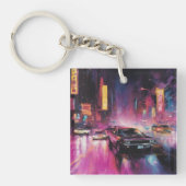 Nachtstraßenrennen in der pulsierenden Stadt Schlüsselanhänger (Vorderseite)