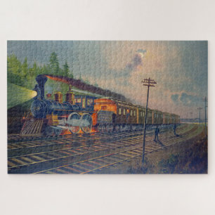 Nachtszene auf der New York Central Railroad Puzzle