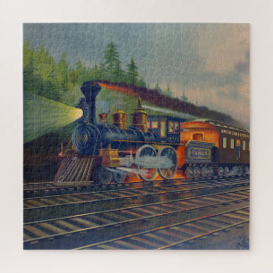 Nachtszene auf der New York Central Railroad Puzzle