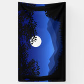 Nachtszene mit Vollmondbäumen Banner (Vertikal)