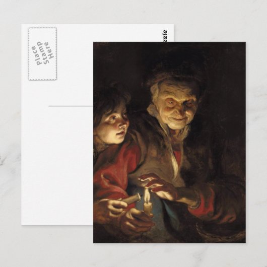 Nachtszene Postkarte (Vorne/Hinten)