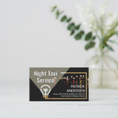 Nachttaxi: Spotlight Visitenkarte (Stehend Vorderseite)