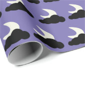 Nachtthematische Packpapierwolke schläfrig Geschenkpapier (Rolleneckpunkt)