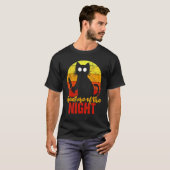 Nachttier Katzen Blutt Halloween T-Shirt (Vorne ganz)