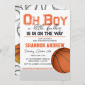 Nachttisch Basketball Babydusche Einladung (Vorne/Hinten)