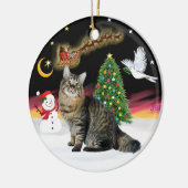 Nachttisch FLight - American Bobtail (tabby1) Keramikornament (Links)