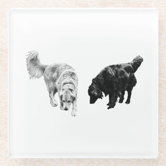 Nachttisch-Hush — Retriever Duo Glasuntersetzer (Vorderseite)