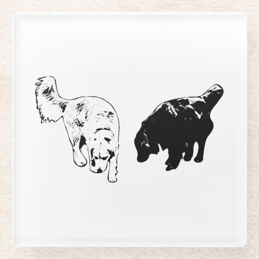 Nachttisch-Hush — Retriever Duo Glasuntersetzer (Vorderseite)